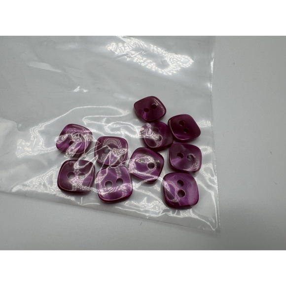 Chicos Dark Pink Magenta Designer Button Lot 10 Loose Square Buttons For Repair - Picture 3 of 3